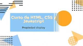 Curso de CSS para principiantes desde cero - #23 Propiedad display